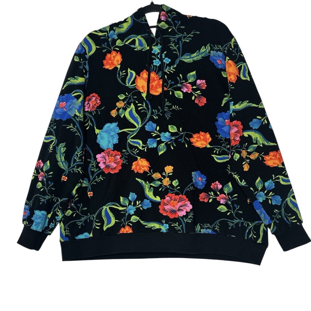 Jason Wu Sweater shirt Hoodie Women's XL Floral Relaxed Stretch Soft Cozy Boho